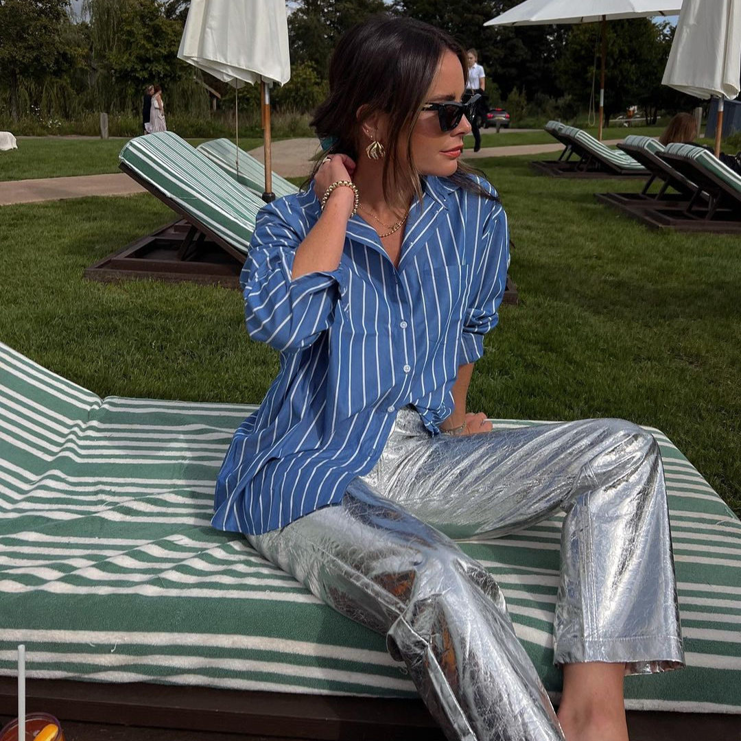 New Season Pants.
Via @jodiewood_
🔎Crackle Faux Leather Straight Trouser
🔎Stripe Oversize Shirt