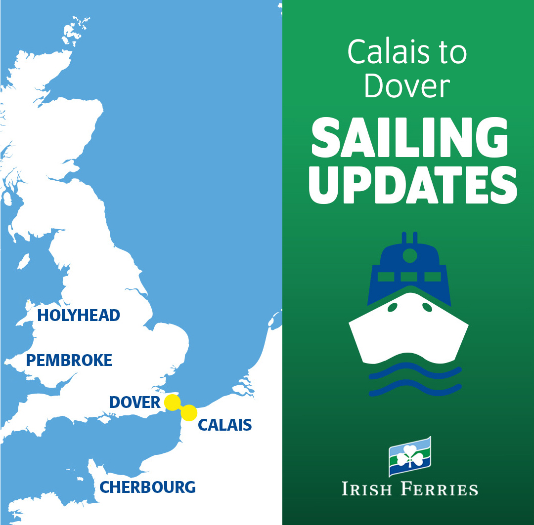 Irish_Ferries's tweet photo. CALAIS-DOVER: We are expecting a busy weekend in the Port of Calais, please allow 120 minutes to complete check-in and border control.

Once all checks are complete, we will accommodate you on the next available sailing.

Thank you for your patience. https://t.co/wv4W985dXX