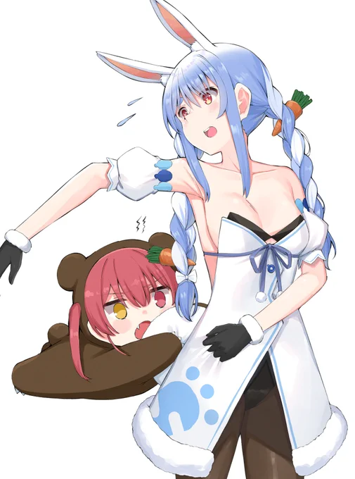 ぺこxクマリンしっぽモフモフ 