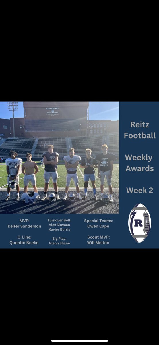 ‼️Top National Performer of the week <a href="/KohlsKicking/">Kohl's Kicking Camps</a> <a href="/KohlsHighlights/">Kicking, Punting, Long Snapping Highlights</a> ‼️

Player of the week <a href="/812Hoops/">(812)- Sports Scores</a> ‼️

MVP award <a href="/FJReitzFootball/">Reitz Football</a> ‼️

Soccer this week - 3 goals, 1 assist <a href="/FjMens/">オフサイド王子-9🔥</a> ‼️