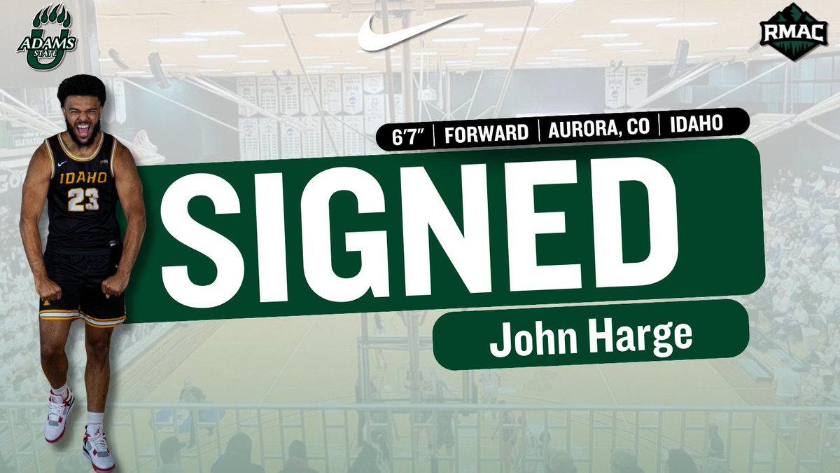 AdamsStateU_MBB's tweet image. Welcome to the team, John Harge!

John returns to his home state after spending 1 season at the University of Idaho. Prior to Idaho, Harge played at NEO A&amp;amp;M CC. He began his career at Northern Kentucky and was a member of the 2019-20 team that made the D1 NCAA Tournament. #JUNTOS
