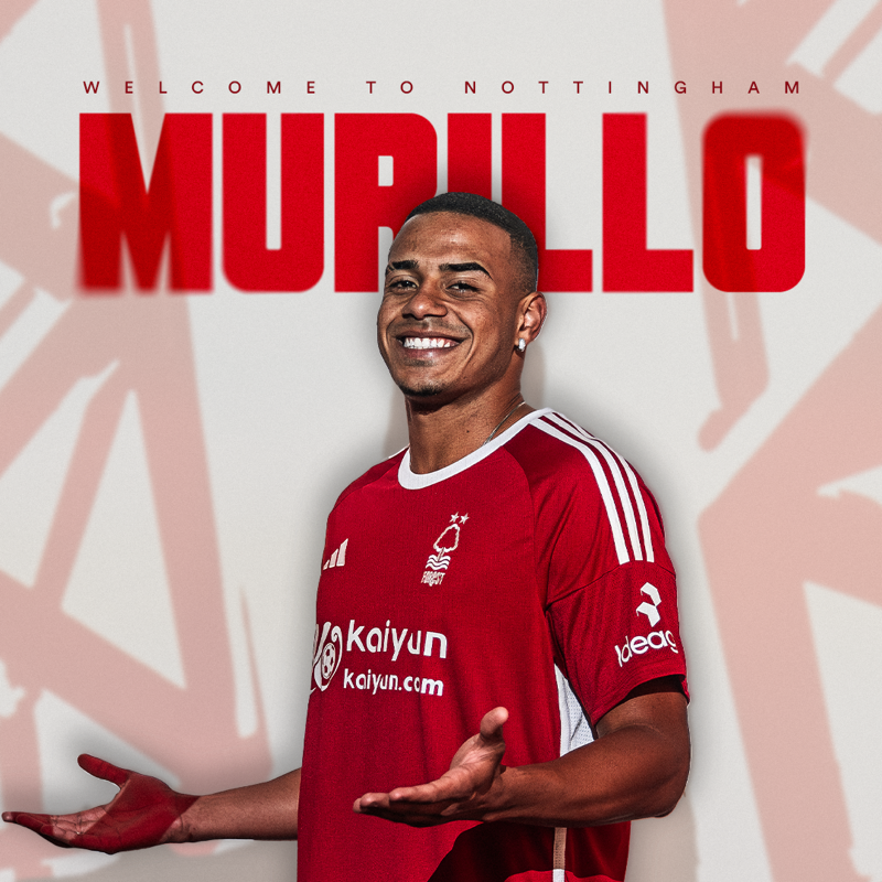 NFFC's tweet photo. Nottingham Forest is delighted to announce the signing of defender Murillo on a five-year deal ✍️

#NFFC | #WelcomeMurillo 🇧🇷