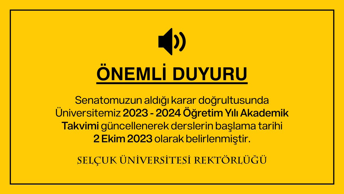 selcukuniresmi's tweet photo. Üniversitemiz 2023 – 2024 Öğretim Yılı Akademik Takvimi güncellenmiştir. 

🔗 https://t.co/vY0Et2ecin

#SelçukÜniversitesi https://t.co/aUc2fkaqcH
