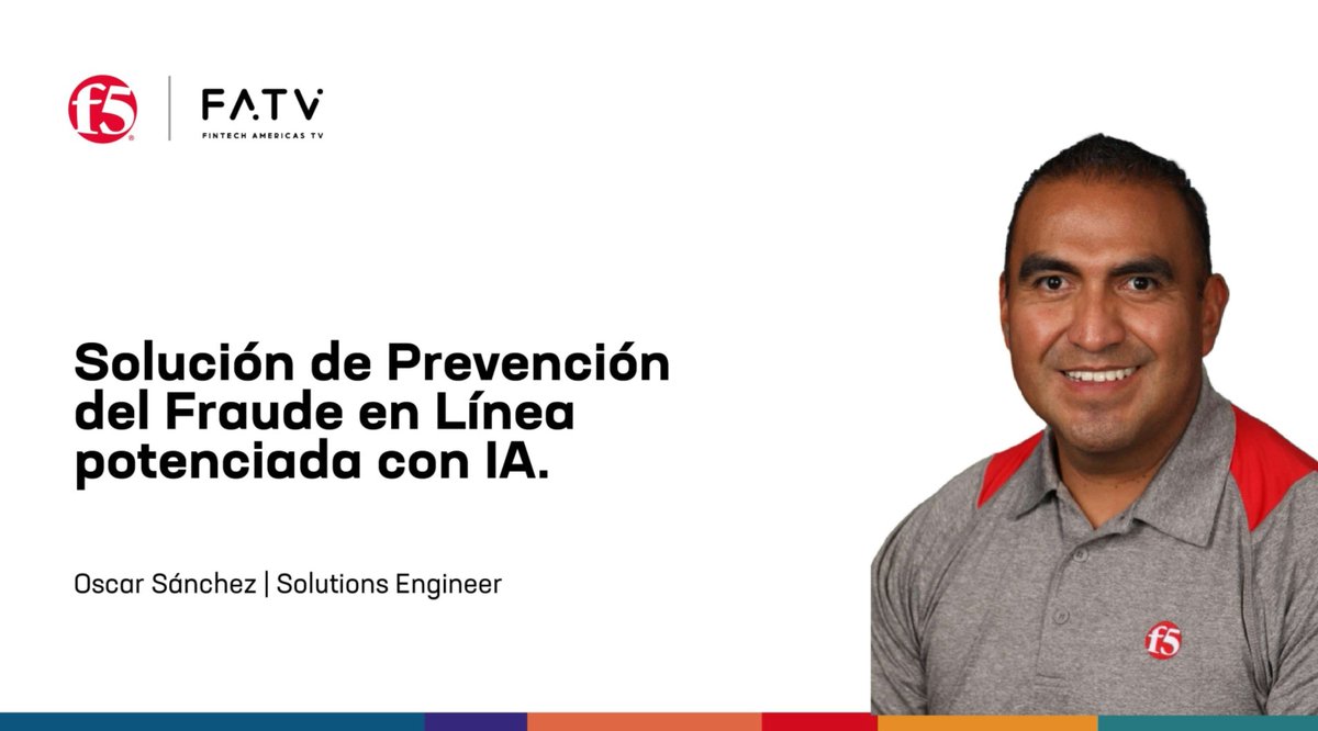 D3bb0raH's tweet photo. WEBINAR FINTECH AMERICAS

Oscar Sánchez Mercado, nos platicará sobre la solución de Prevención del Fraude en Línea potenciada con Inteligencia Artificial de F5.

Regístrate: https://t.co/lltNqSOK7U

🗓 5 de septiembre.
⏰ 12:00 hs. EST https://t.co/JE2JsX1h2R https://t.co/oIsG8tNcKV