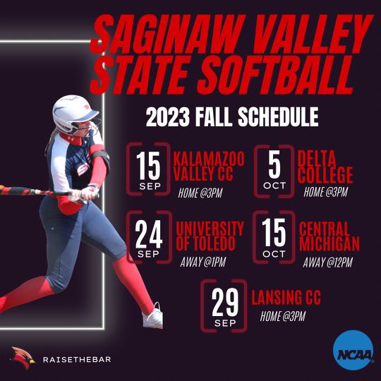 Cardinal softball fans our fall schedule game times are now set! Can’t wait to get our fall season going at home in a few weeks. Hope to see everyone out there!!
