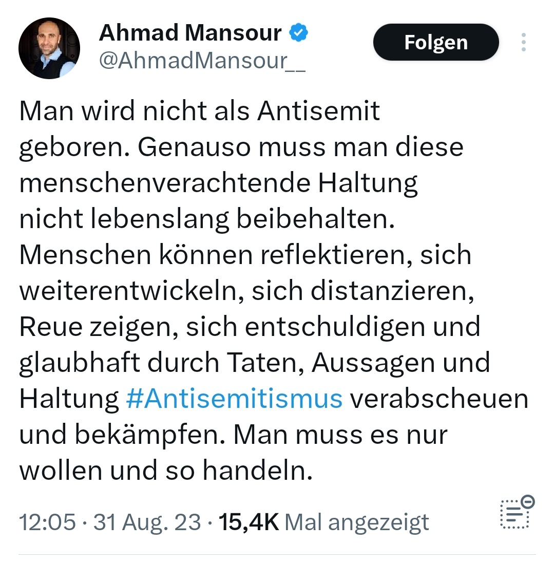 RashadAlhindi's tweet photo. Mansour wenn es  Weiße betrifft vs. Mansour wenn es Muslim:innen betrifft. https://t.co/3zzYX5rssh