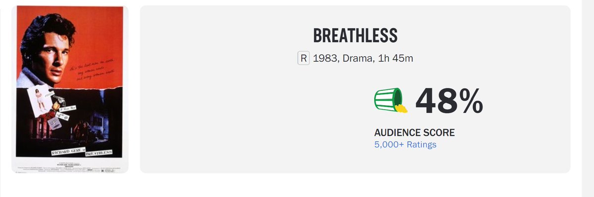 Gibboanxious's tweet photo. @Craigmustdie I've never seen the Breathless remake, Don. If you're adamant that it's a better film than The Jackal remake, then I'll have to check it out, and add it to this year's #RecommendedWeek watchlist. https://t.co/0idwCXQwfk