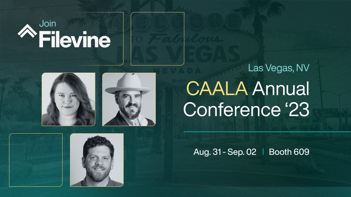 filevine's tweet photo. We're exhibiting at CAALA 2023! Come say "hello" to our team!👋🎉
📅Aug. 31 - Sept. 2
📍Booth 609
🎲Las Vegas, NV
#consumerattorneys #caala #caalavegas #caala2023 #lasvegas #legaltech #legalconference #filevine #legalsoftware #legalinnovation #attorneys #law #caalavegas2023 https://t.co/GHzKaMRD2U