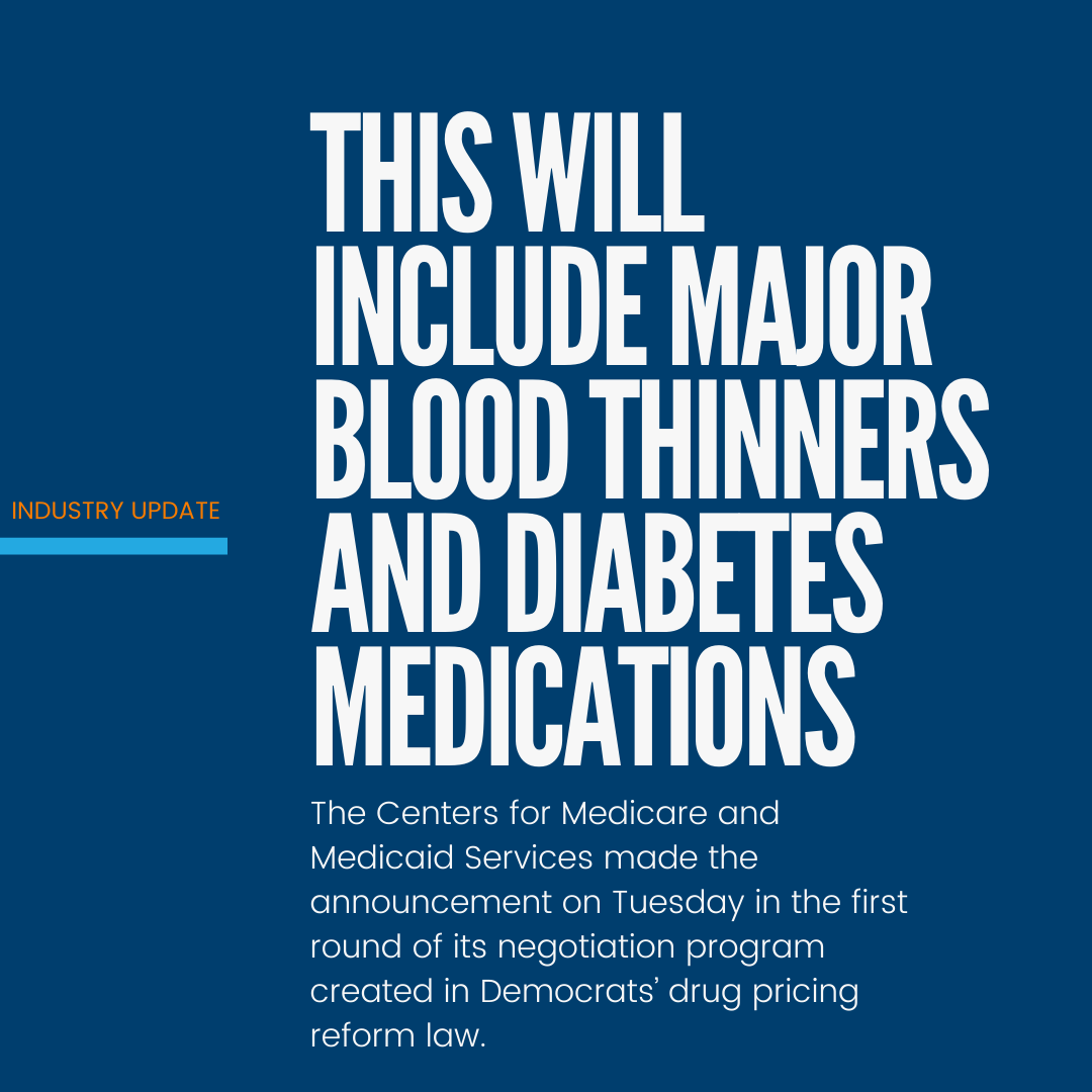 TeamGoHealth's tweet photo. On Tuesday, the U.S. Department of Health and Human Services (@HHSGov), through the Centers for Medicare &amp; Medicaid Services, announced the first 10 drugs covered under Medicare Part D selected for negotiation.

Price negotiations will begin this year and conclude in 2024. https://t.co/gk0aLjP2rh