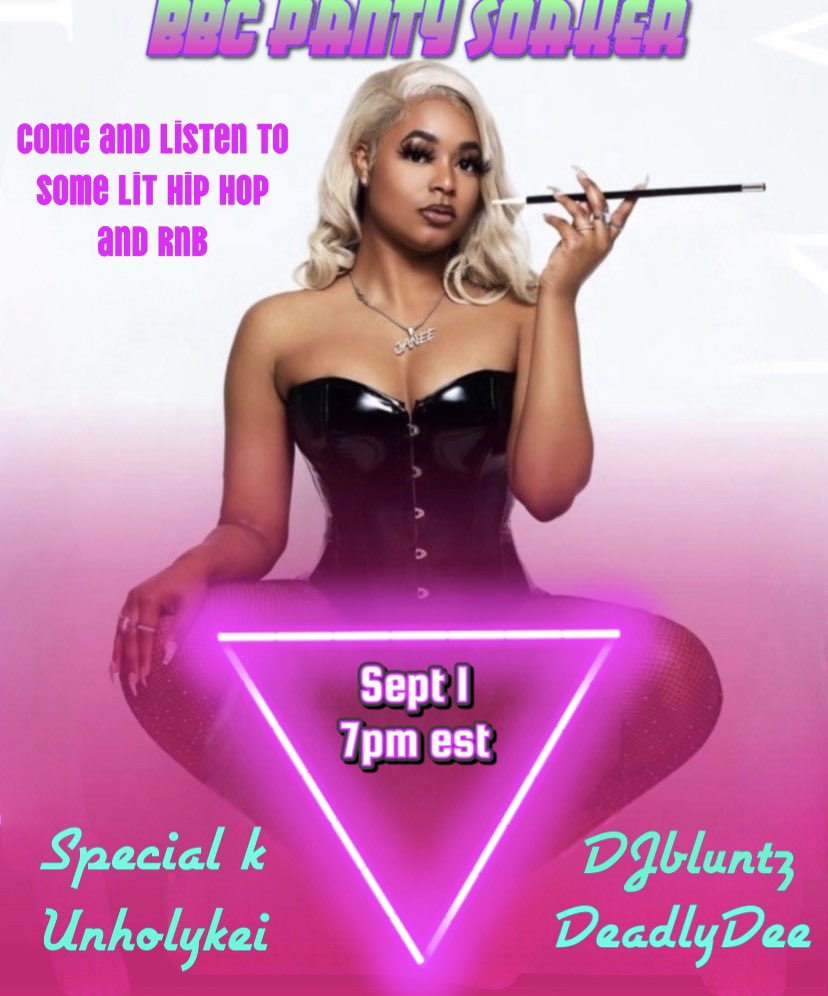 At panty soakers it’s going down tomorrow night come get lit ,fuck or chill it’s a vibe if u looking for some hip hop and rnb tunes we got it and with some fire djs who always bring the fire tunes <a href="/special_k3dx/">Special K</a> <a href="/serpent_fang92/">UnholyKei / Uce Senju</a> <a href="/DeadlyDee3DX/">DeadlyDee</a>