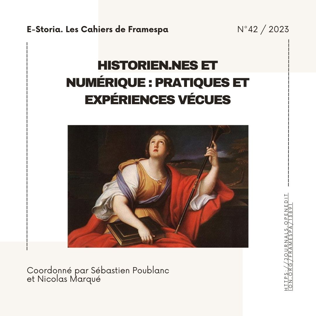 Le numéro 42 d'e-E-STORIA Cahiers de Framespa est en ligne ! Vous pouvez le consulter à l'adresse suivante : journals.openedition.org/framespa/13891