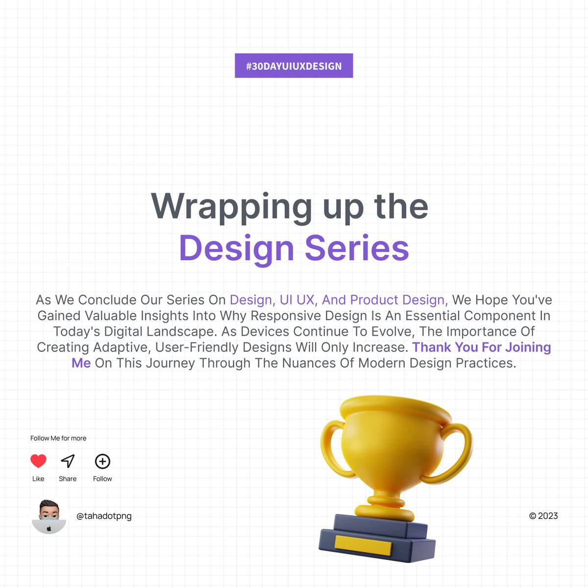 uiuxtaha's tweet image. That concludes our week-long series on Design, UI/UX, and Product Design. Thank you for following along! #DesignSeries