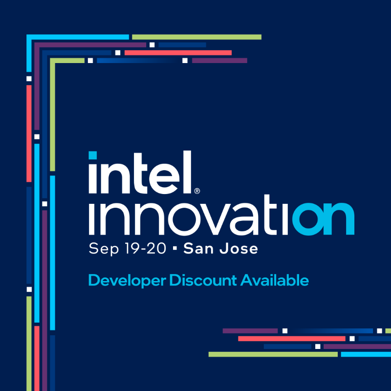 intel's tweet photo. Join us at Intel Innovation to preview the latest tech and learn what breakthroughs in hardware, software, and services can do for your business.