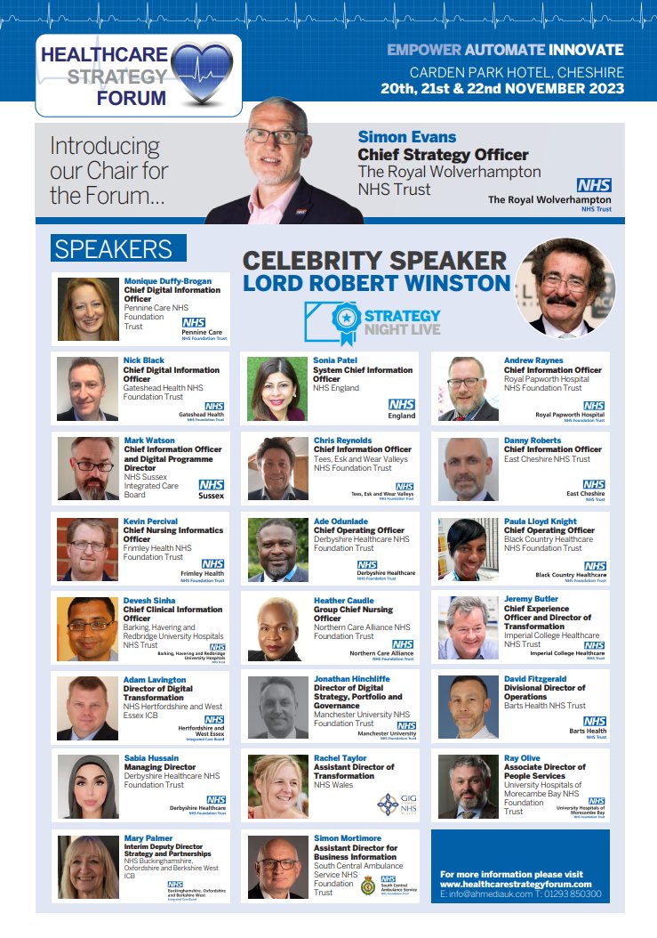 The Healthcare Strategy Forum will return on the 20th, 21st and 22nd of November 2023 at Carden Park Hotel, Cheshire.