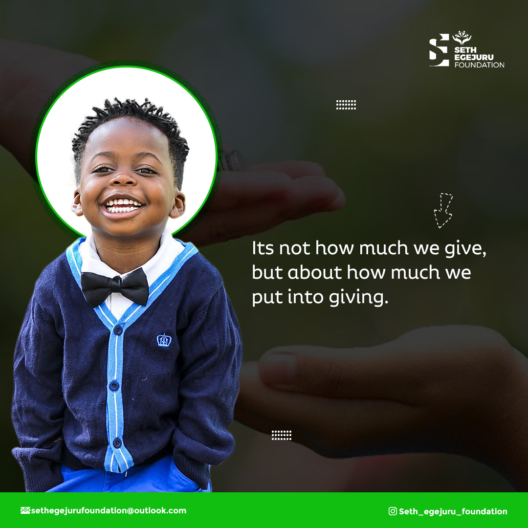 How much have you put into giving?

#loveforkids
#educationforkids
#purposefullife
#changingtheworld
#makingdifference
#betterworldforall
#positiveimpact
#impactforgood
#abetterplace
#happinessbegins
#mentalwelbeing
#compassionate
#who
#nigeria