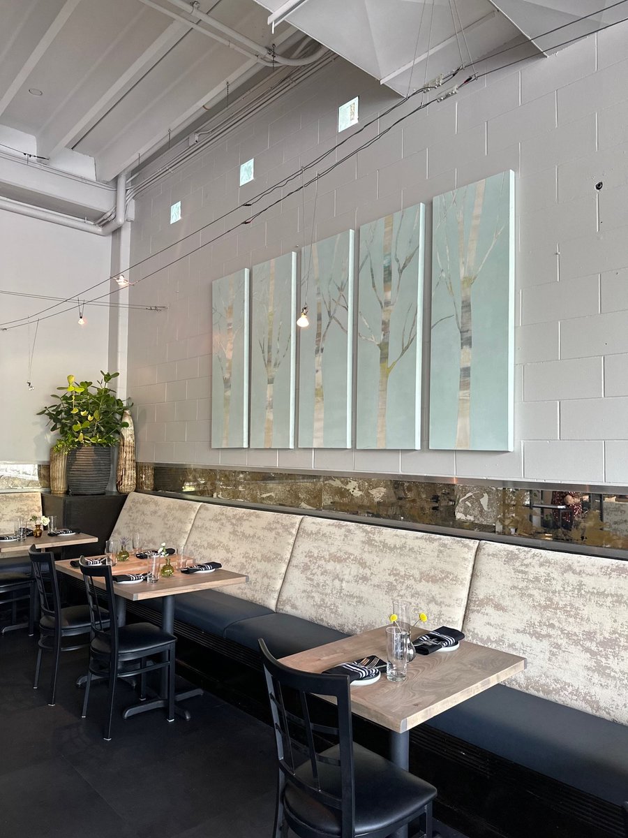 undercurrentgso's tweet photo. Cheers to the reopening for our dear friends’ 1618 West! 🎉 

To help them celebrate this grande occasion, Wes painted 16 new works to grace their new space. Love y’all and so happy you’re back! 😘 

#undercurrentgso #triadlocalfirst #greensboronc #nceats #framily https://t.co/VtsMcb0PaR