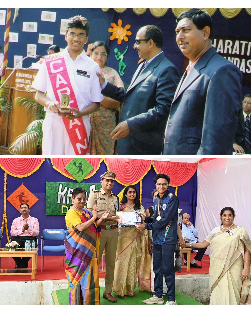 2010 - Receiving award on Sports Day in my school
2023 - Giving award as Chief Guest on Sports Day in my school 
What a beautiful feeling!🧿♥️ #CircleOfLife #nostalgic 
#NationalSportsDay