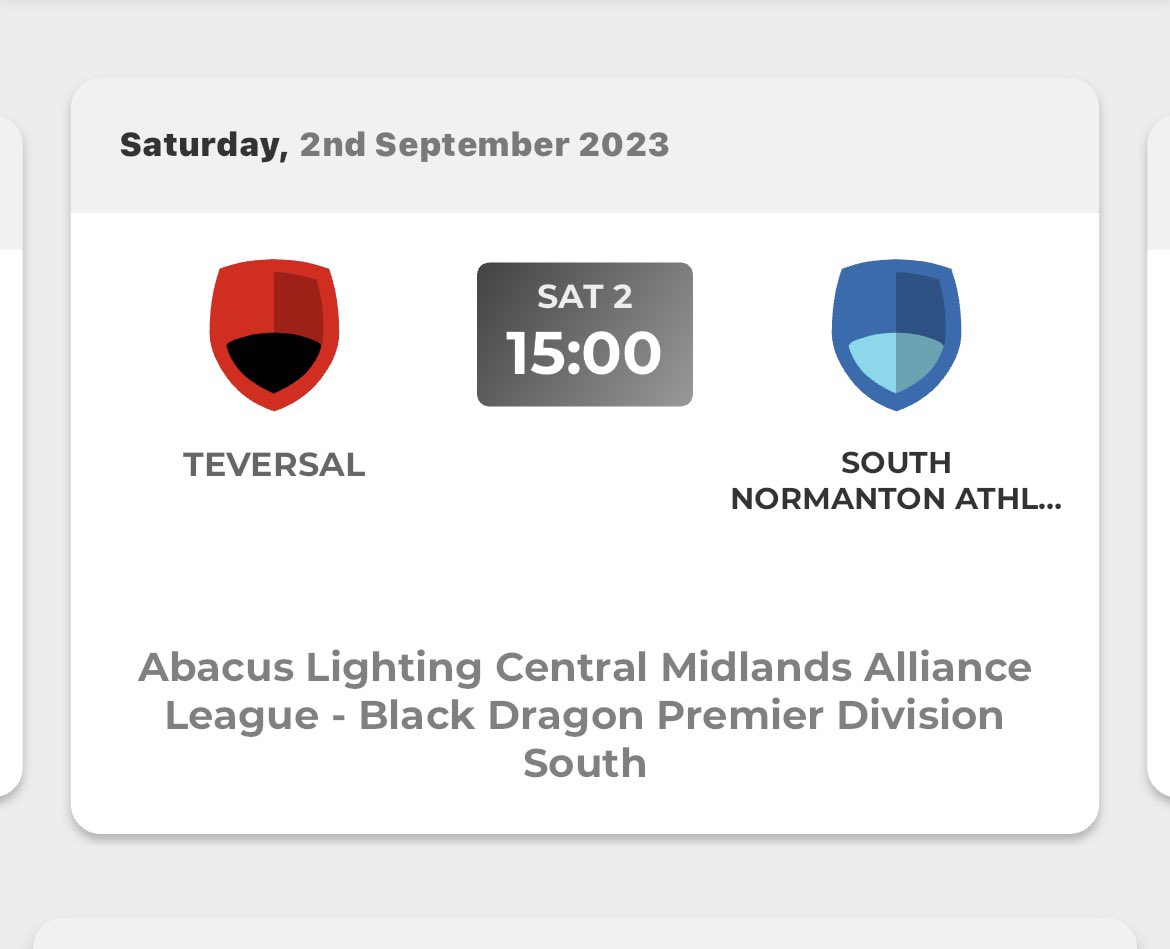 ⚽️ SATURDAY ⚽️

This weekend we travel to top of the table <a href="/TeversalFC/">TeversalFC</a> for what looks to be another tough game. All support appreciated 👏🏽

C’mon on Normo! 🔵⚪️ #shiners #COYS 🔵⚪️