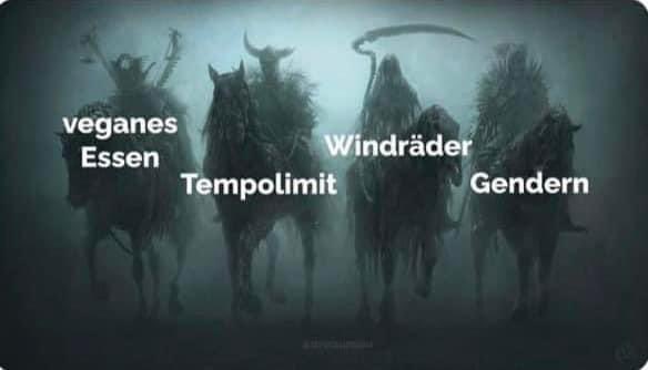 Die vier Reiter/innen der Apokalypse - AfD-/CDU-Version 😎