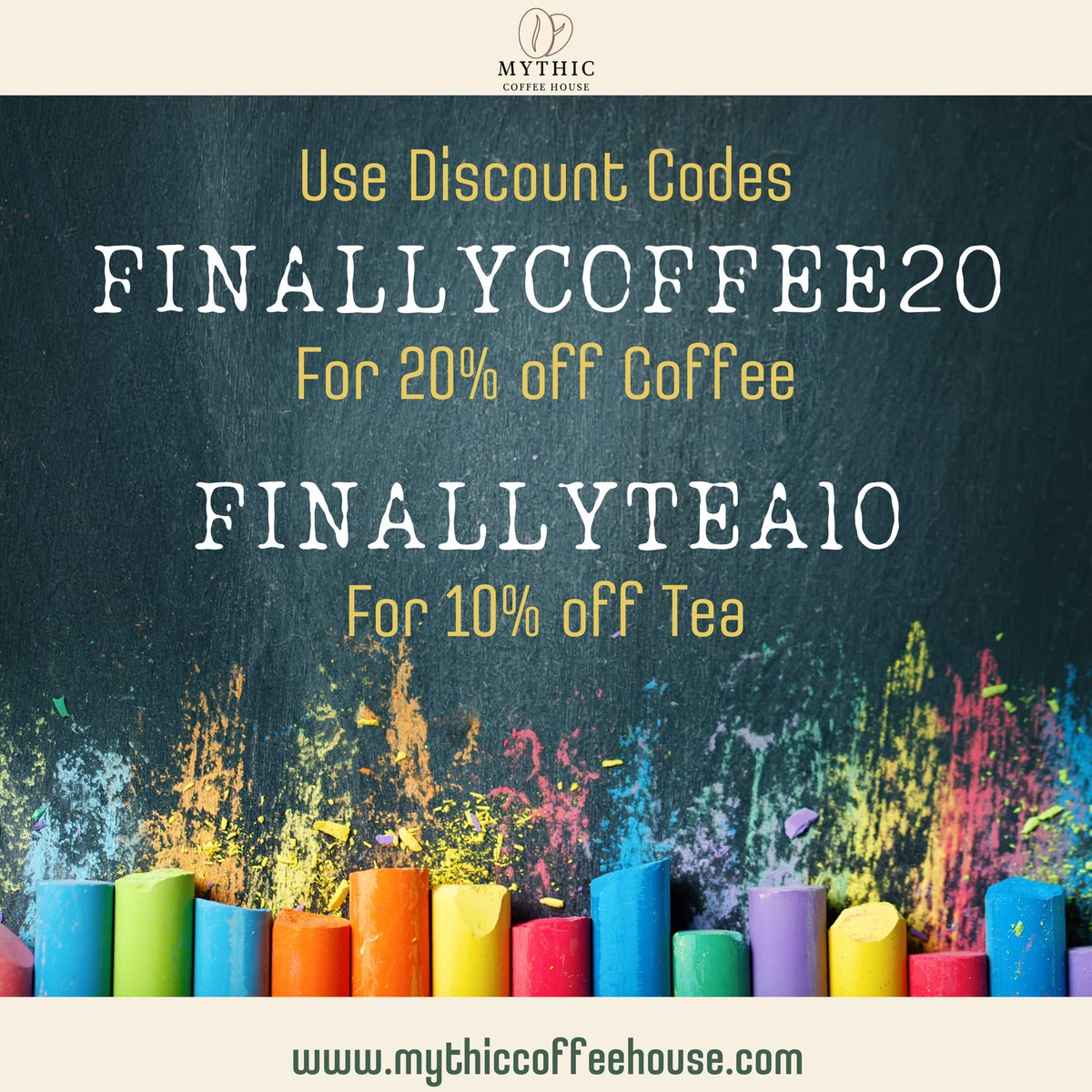 MythicCoffeeHs's tweet photo. Almost there… it’s Back To School this September and to celebrate some well deserved peace and relaxation away from your little cherubs, we are giving you TWO discount codes that can be used on the same order….. https://t.co/zs2vNVTnnV