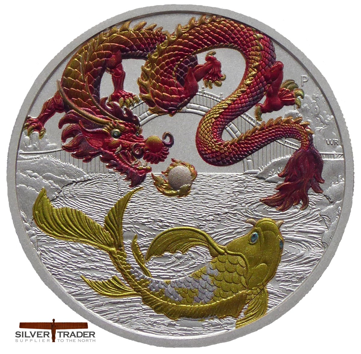 SilverTraderUK's tweet photo. The 2023 #Red_Dragon #Koi_Fish #Myths_Legends 1oz Silver #Bullion Coin is now available from https://t.co/SP4wEpPY8L https://t.co/RINylS4z8C