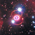 Astropartigirl's tweet photo. In JWST style, we're once again brought even clearer views of the remnant of the explosive death of a massive star 19 times the mass of the sun in the Large Magellanic Cloud, 160,000 light years away: SN1987A. It is the nearest supernova explosion seen (in 1987) since Kelper's supernova in 1604.

This one should have left behind a neutron star, but till now, they've not quite been able to find one (although evidence for one suggested it may be there). But another possibility is that this star collapsed into a black hole, or even, a quark star. We don't quite know, but now, we have better views of it than we ever did. And just maybe, we'll figure it out once and for all! 

The left image is the one taken by the JWST (wow, look at the detail!), and the right is a zoom in of the one by Hubble.