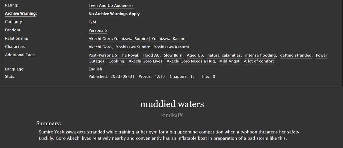 _sushimi's tweet photo. you guys remember the akesumi flood au fic i started writing in the middle of a flood back in 2021? yeah i finally decided to finish it

https://t.co/A22fV6pvOP https://t.co/kKKqPkLbTP