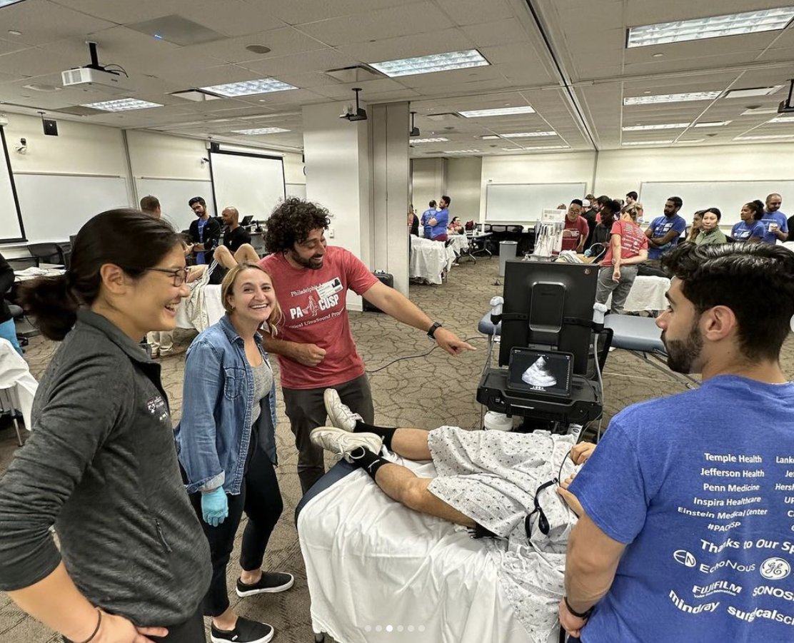 PennPulmonary's tweet photo. @PA_CUSP is an annual two-day, Philly-wide ultrasound conference that includes over 60 trainees, 20 faculty, and 8-9 hospitals @cameron_baston 
☑️Immersive training to hone ultrasound skills
☑️Meet other Philadelphia-area fellows  
☑️Collaborative learning - not in silos! https://t.co/b4wWPGRret