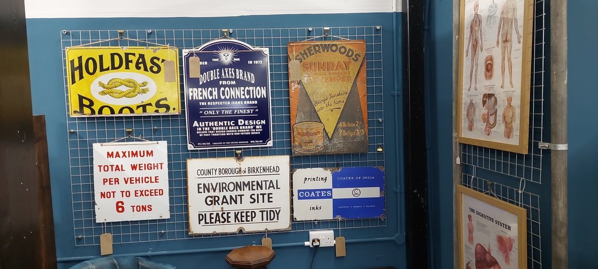 A selection of vintage metal and enamel signs from a new trader. Mote to follow. Message for more details, sizes, and prices. See us on Salvage Hunters tonight #vintage #signs #enamel #metal #Collectibles #antiques  <a href="/SalvageHunters/">Salvage Hunters</a> <a href="/BBC_ARoadshow/">Antiques Roadshow</a> <a href="/BBCBargainHunt/">Bargain Hunt</a> <a href="/AntiqueRoadTrip/">Antiques Road Trip</a>