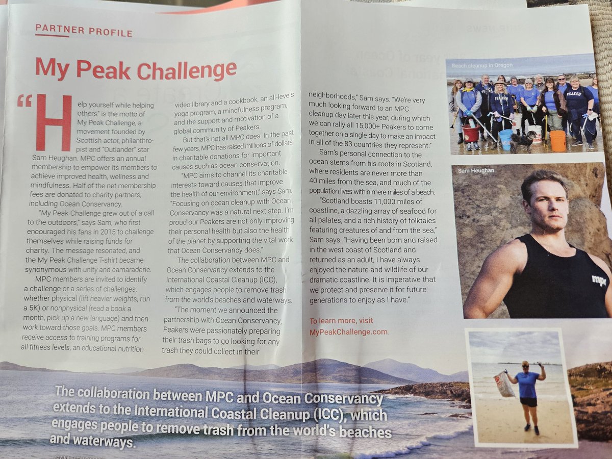 Look what was in our monthly Splash news letter from Ocean Conservancy! @SamHeughan @MyPeakChallenge @RealAlexNorouzi, thank you for being part of this important organization, which is very dear to me and my soul!