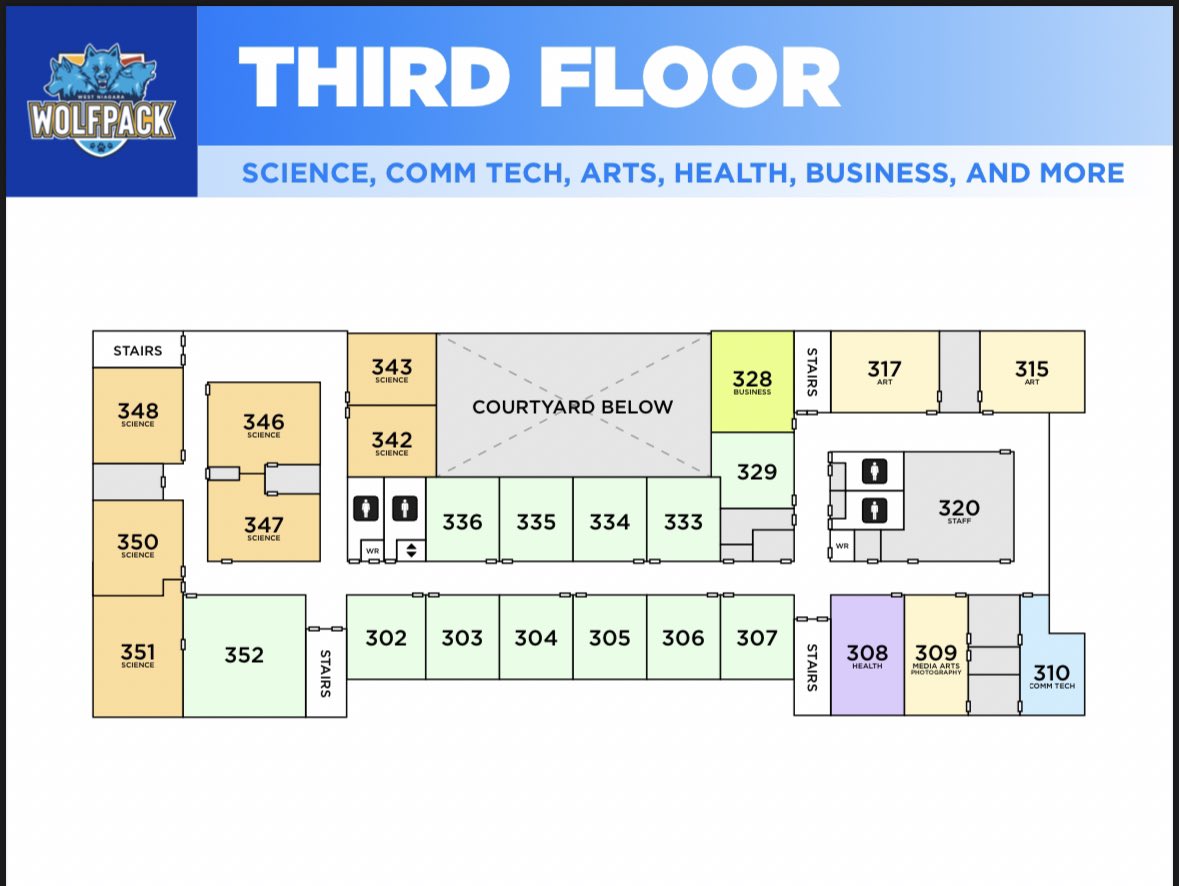 WNSSWolfPack's tweet photo. 🏫Maps with room numbers for all floors at our new building!!

🚍Bus lanes and staff/student parking will be at the back of the school. 

🚘Student Drop off Zone will be at the front of the school.

Thanks to #WNSS student Evan for designing these amazing maps!! #wolfpack https://t.co/YWl2wg6o5n