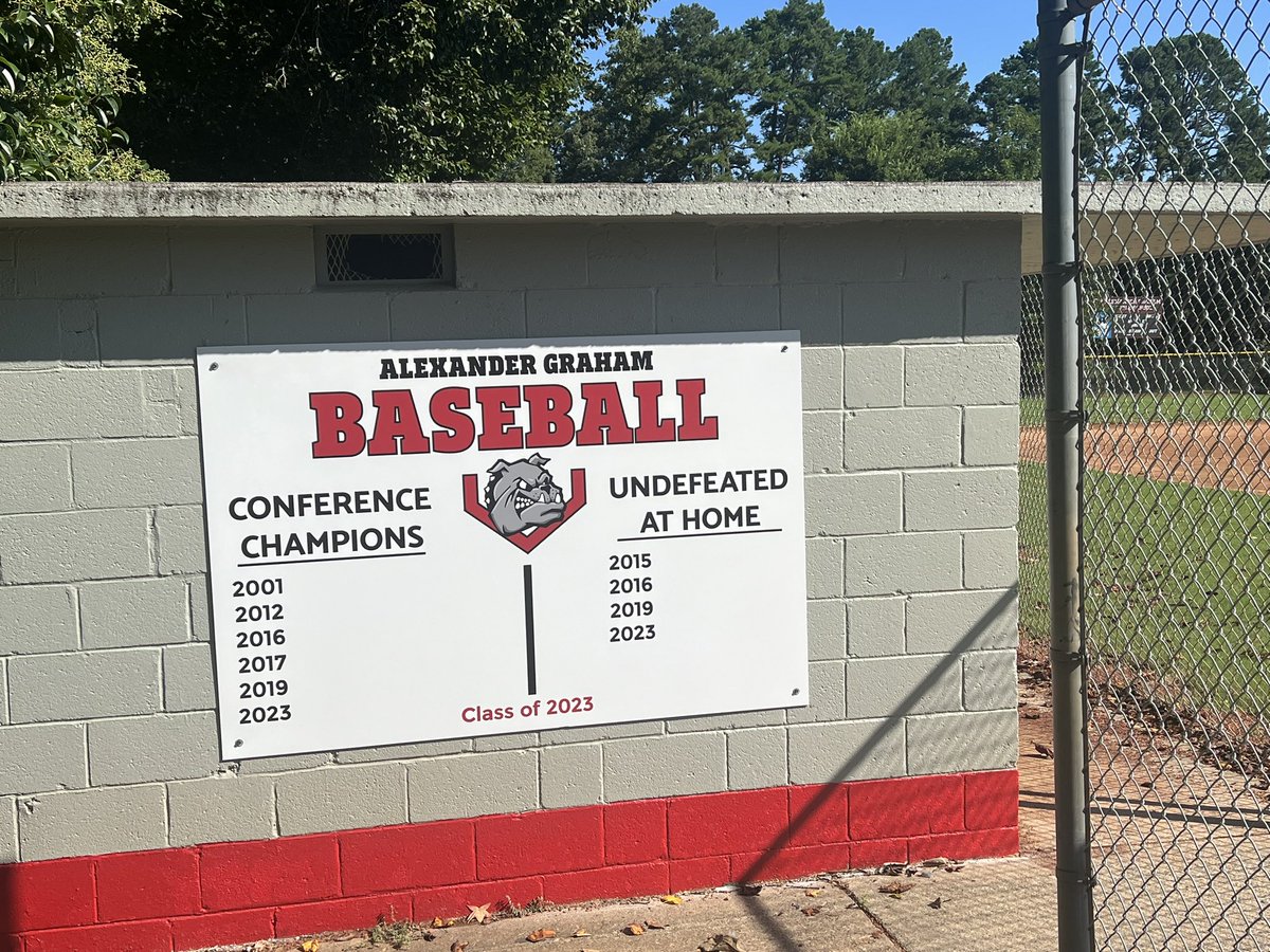 AGMSBaseball's tweet photo. New permanent recognition for your 2023 Conference Champion Bulldogs! Let’s post 2024 in the spring. 
#diamonddawgs
@AGMSBaseball #valid https://t.co/cqyddL5F2t