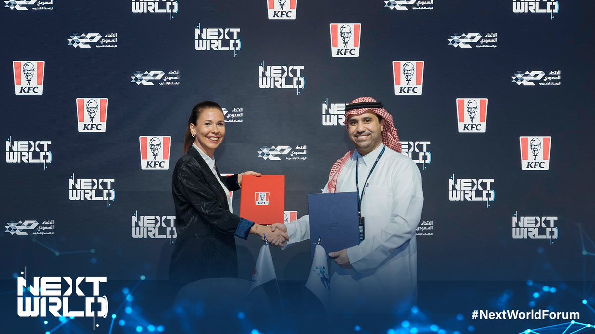 Join us in celebrating the partnership between Saudi Esports Federation and KFC at #NextWorldForum. Poised to explore new horizons of innovation and progress.