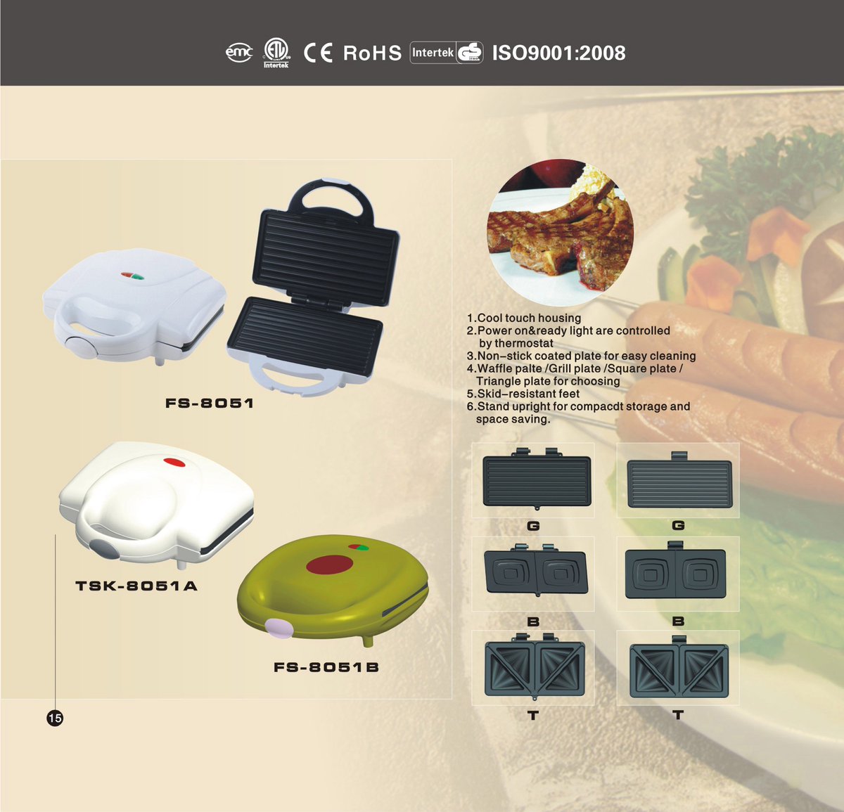 Mutifunctional functional Sandwich makers with CE ROHS REACH
wechat:jinluohome
whatsapp/wechat:0086-13636548515
Skype:tony.jinluo