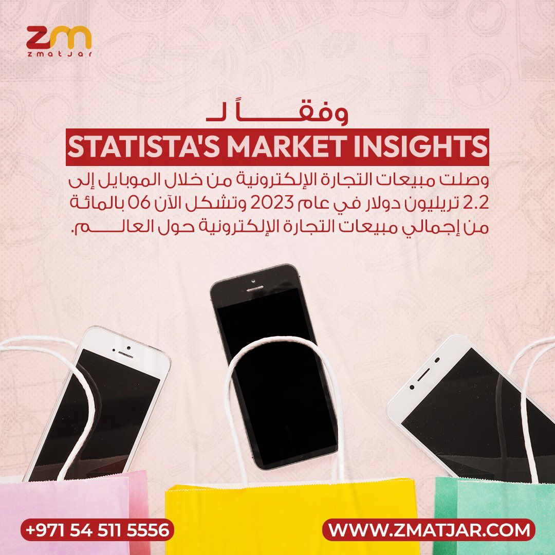 zmatjarapp's tweet photo. يعد هذا التحول بمثابة شهادة على الراحة وسهولة الوصول والإمكانات اللامحدودة للتسوق عبر الهاتف المحمول. 📲🛒 
سواء كنت متسوقًا متمرسًا عبر الإنترنت أو صاحب عمل، فإن هذا الاتجاه يعيد تشكيل الطريقة التي نشتري بها ونبيع بها.

#e_commerce #business #m_commerce #تجارة_الكترونية https://t.co/J7x1T9sddb