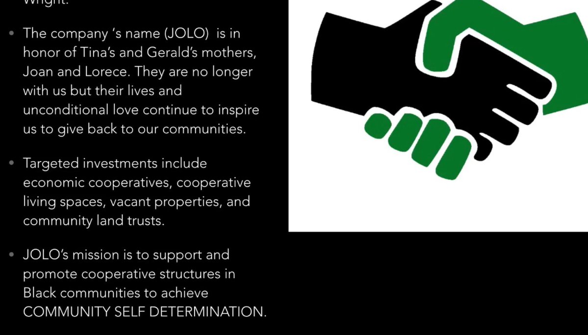 Important update - we’re consolidating our social media efforts & focusing on 1 platform. If you do not already, please follow us on IG at @JOLOinvestments. Also bookmark our site: linktr.ee/joloinvestments #360BlackPower #SelfDetermination #BlackCoops #HousingCooperatives