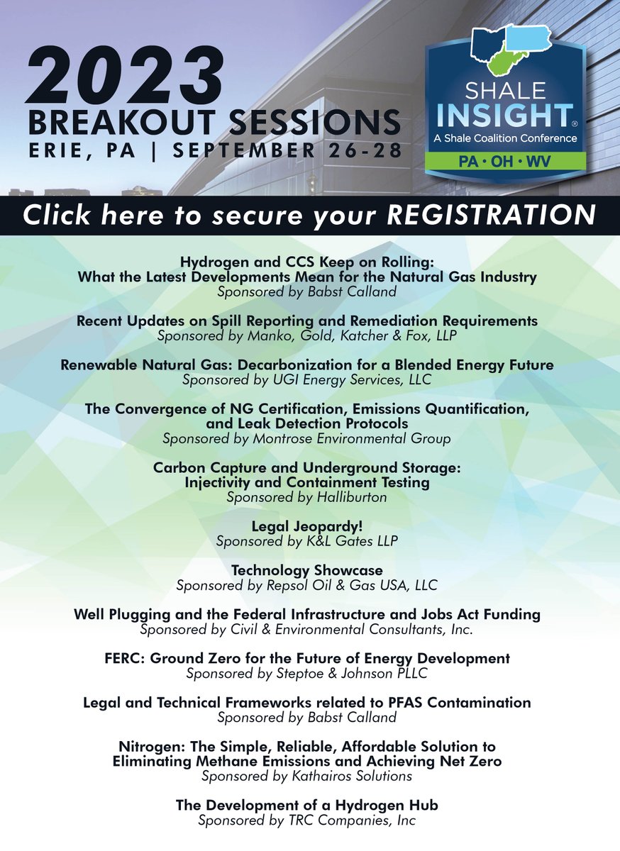 SHALE INSIGHT™ 2023 is less than ONE MONTH AWAY! Register today to hear nation’s foremost energy leaders and experts on shale development and environmental protection. This year’s lineup explores the next frontier of Appalachia energy production. marcelluscoalition.org/shale-insight/…