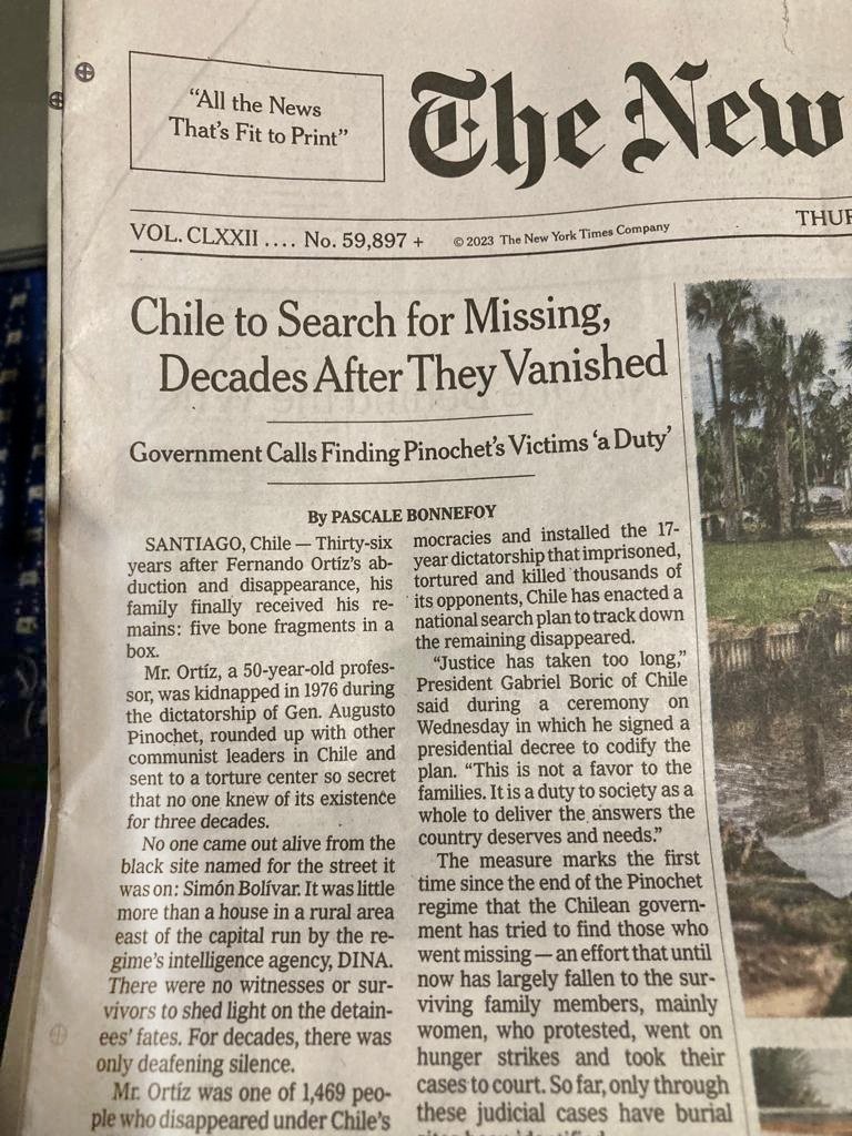 Primera página en el NYT de hoy: