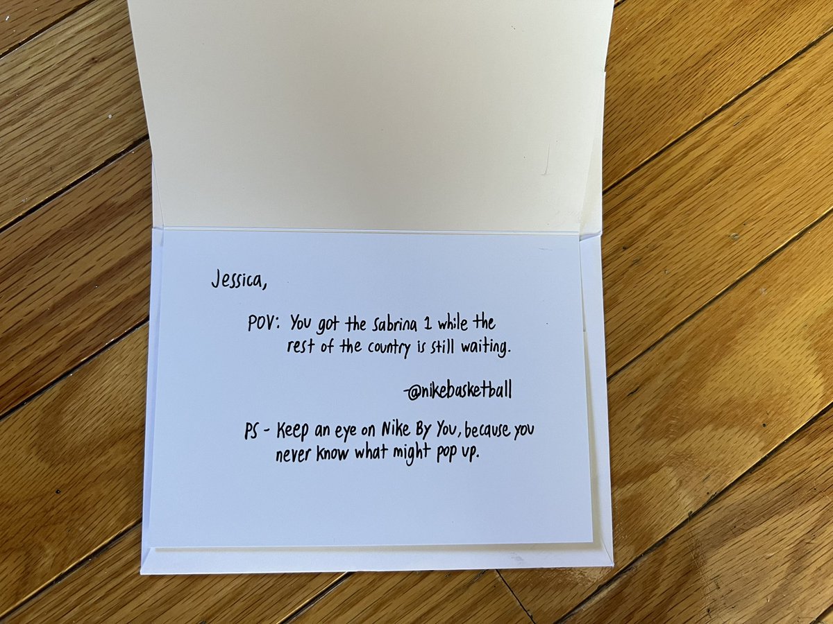 JRein44's tweet photo. I am in shock from what I got in the mail this morning. Thank you SO MUCH @nikebasketball and @sabrina_i20 this is the dopest thing that I’ve ever gotten. 

Get your Sabrina 1s tomorrow! I’ve already tried them on and they’re some of the comfiest kicks I now own #LIGHTITUPNYL https://t.co/YuTMyiUCpA