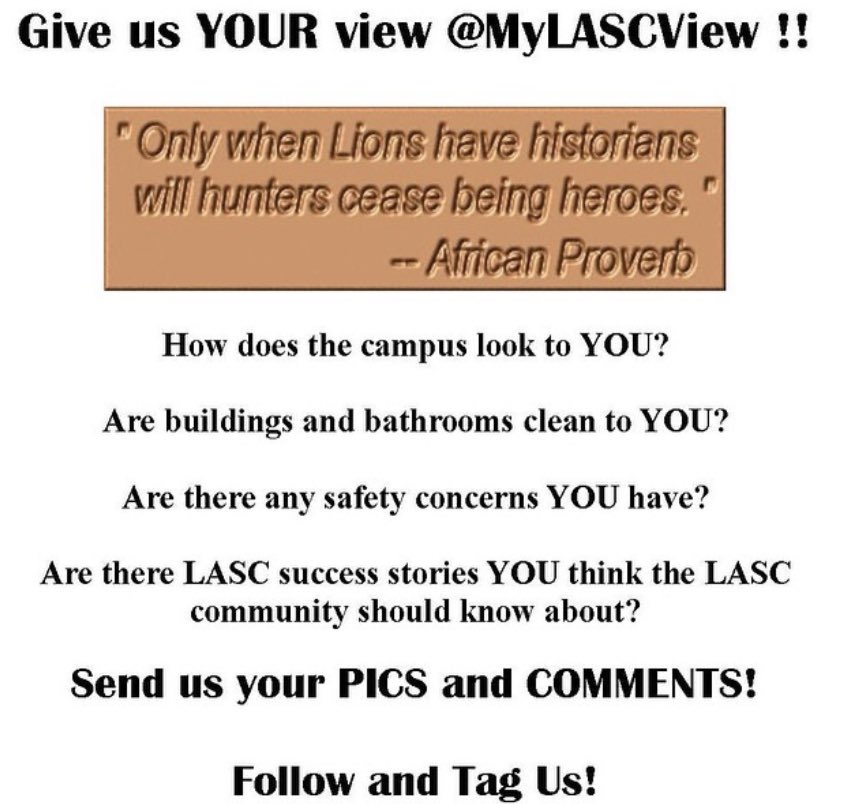 Important update - consolidating social media efforts & focusing on 1 platform. If you do not already, please follow on IG at @MyLASCview!