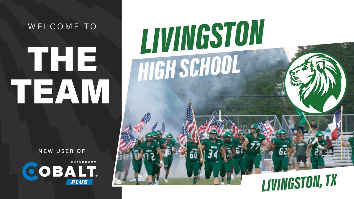 CoachComm's tweet photo. Weβd like to welcome @LivingstonLions to our Cobalt PLUS family! Thanks for trusting us with your gameday communication! #GoLions #MoreFlexibility #SmartBoomPro https://t.co/GrgLxUJfgI