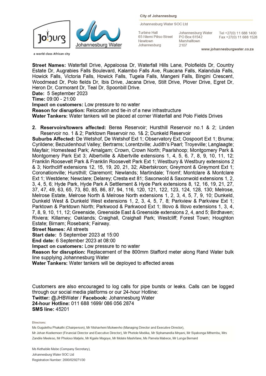 Johannesburg Water tweet media