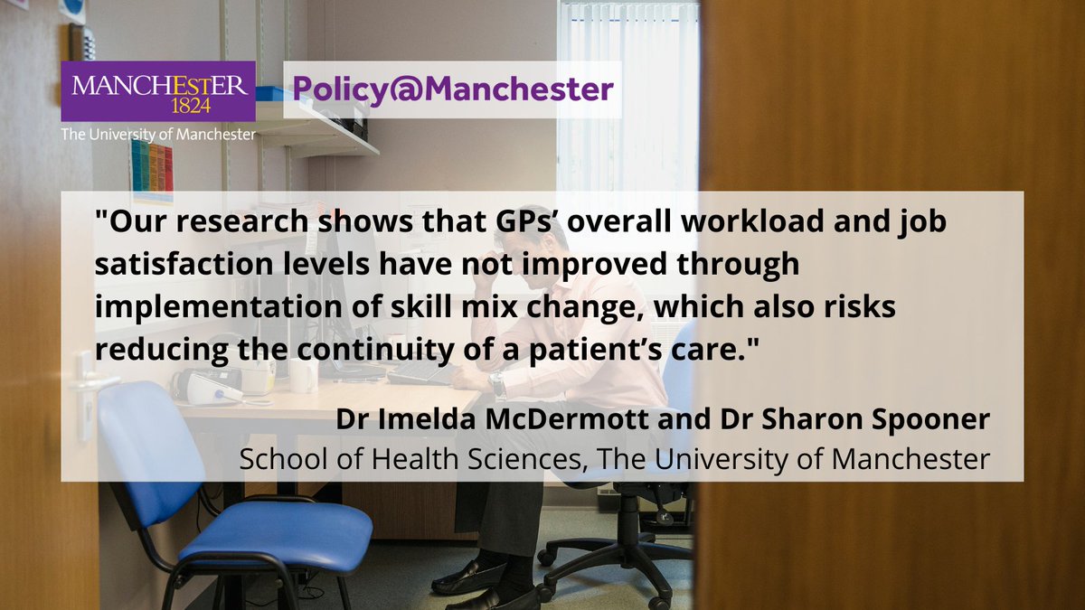 🩺 Non-GP staff in surgeries are meant to free up GPs' time & ease workloads 🤔 But with this policy showing cracks, what more is needed to stem the exodus of GPs? 👇 Read our new article by @hippomanc & @SMS_Spooner blog.policy.manchester.ac.uk/health/2023/08…