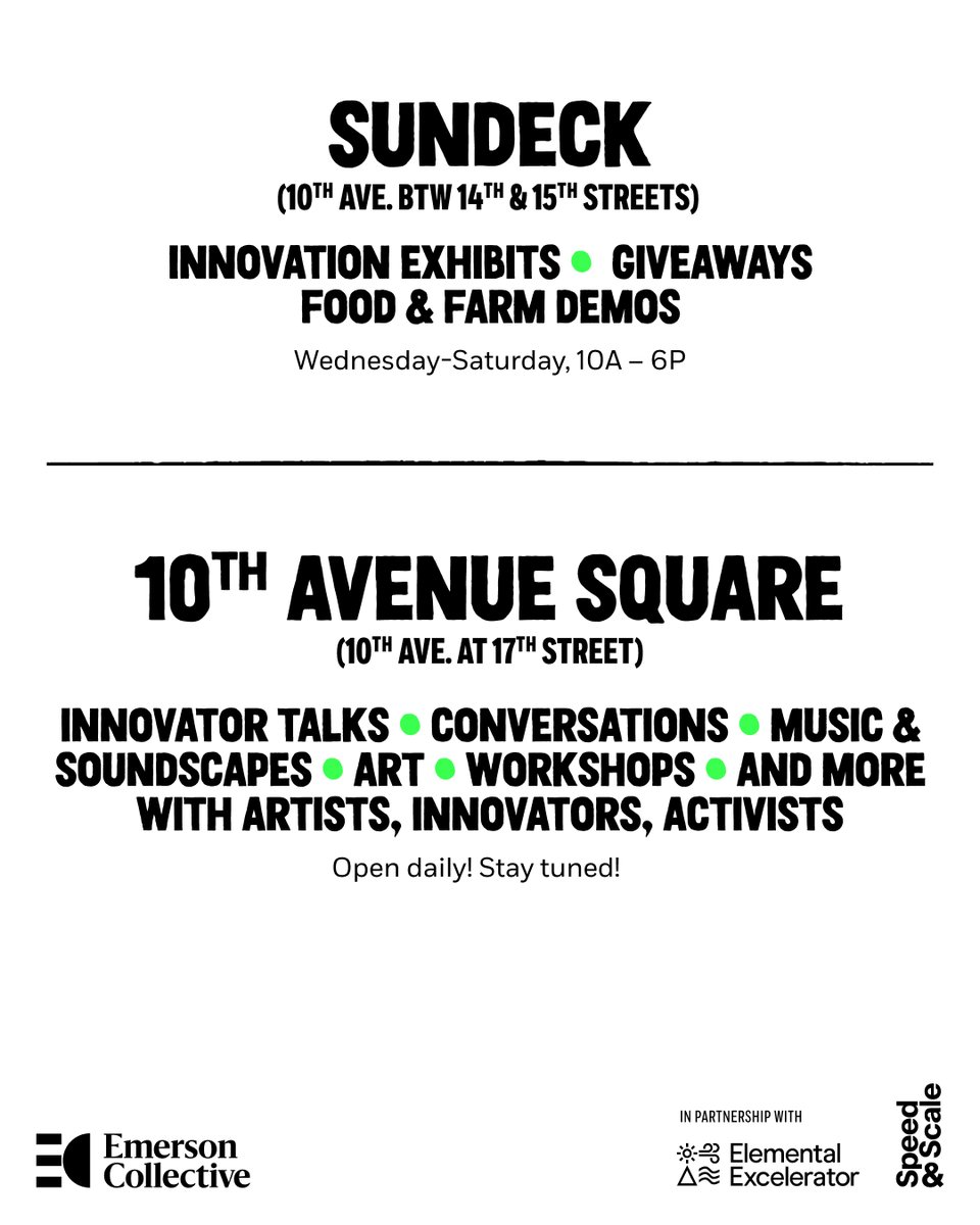 EmCollective's tweet image. Save the Date! Join us for the #ClimateScienceFair, a dynamic presentation of groundbreaking climate solutions. Exhibits, demos, talks, workshops, and more. Sept 20-23 at the @highlinenyc. #ClimateWeekNYC bit.ly/3Z5mCST