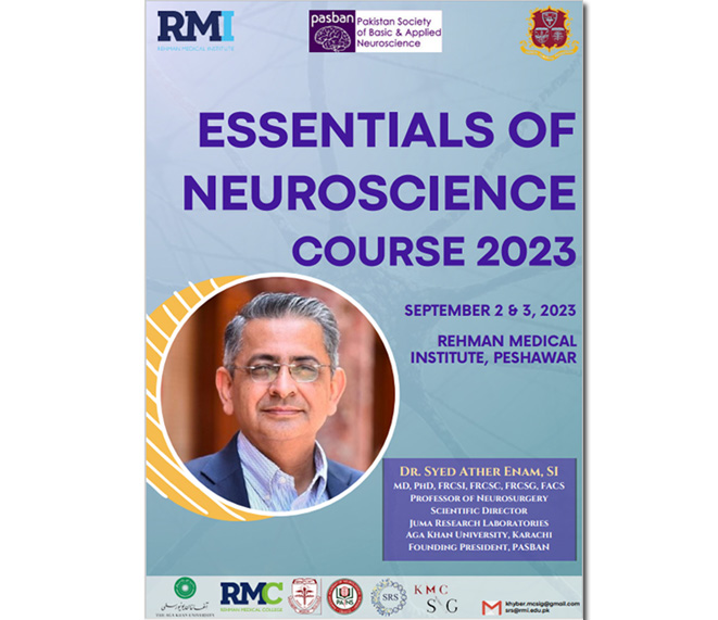 PASBAN (@pasban_group) on Twitter photo Join us for the Essentials of Neuroscience Course, a tradition led by the esteemed Prof. Dr. Syed Ather Enam. For years, he has been guiding eager minds through the intricacies of the brain.
Mark your calendars for September 2 & 3, 2023.
<a href="/AtherEnam/">Syed Ather Enam</a> <a href="/official_pans/">Pakistan Academy of Neurological Surgery</a> <a href="/KMC_SIG/">Surgery Interest Group - KMC</a> Join us for the Essentials of Neuroscience Course, a tradition led by the esteemed Prof. Dr. Syed Ather Enam. For years, he has been guiding eager minds through the intricacies of the brain.
Mark your calendars for September 2 & 3, 2023.
<a href="/AtherEnam/">Syed Ather Enam</a> <a href="/official_pans/">Pakistan Academy of Neurological Surgery</a> <a href="/KMC_SIG/">Surgery Interest Group - KMC</a>