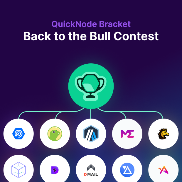 Quicknode's tweet photo. We’re excited to announce the Back to the Bull Bracket Challenge!

We’re featuring some of the best protocols and dApps in the Web3 community!

To vote for your favorite project, go here - https://t.co/UJyl6iaCBn https://t.co/GlUrofa66E