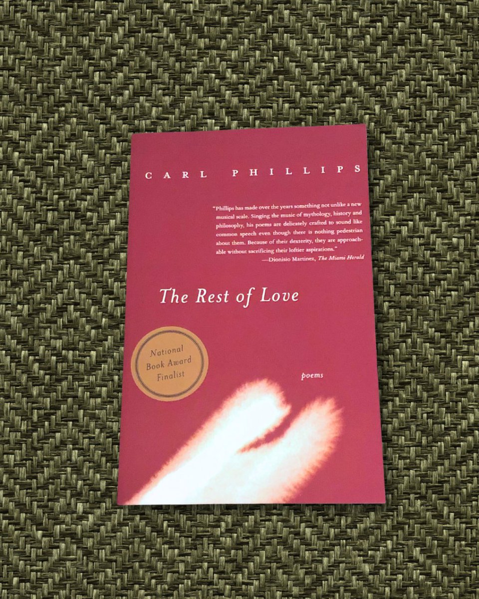 readalittlepoem's tweet image. Day 31 of The Sealey Challenge (@SealeyChallenge). Today&apos;s offering is The Rest of Love by Carl Phillips (@CPhillipsPoet), published by Farrar, Straus and Giroux (@fsgbooks), 2005.

#TheSealeyChallenge #sealeychallenge #thesealeychallenge2023