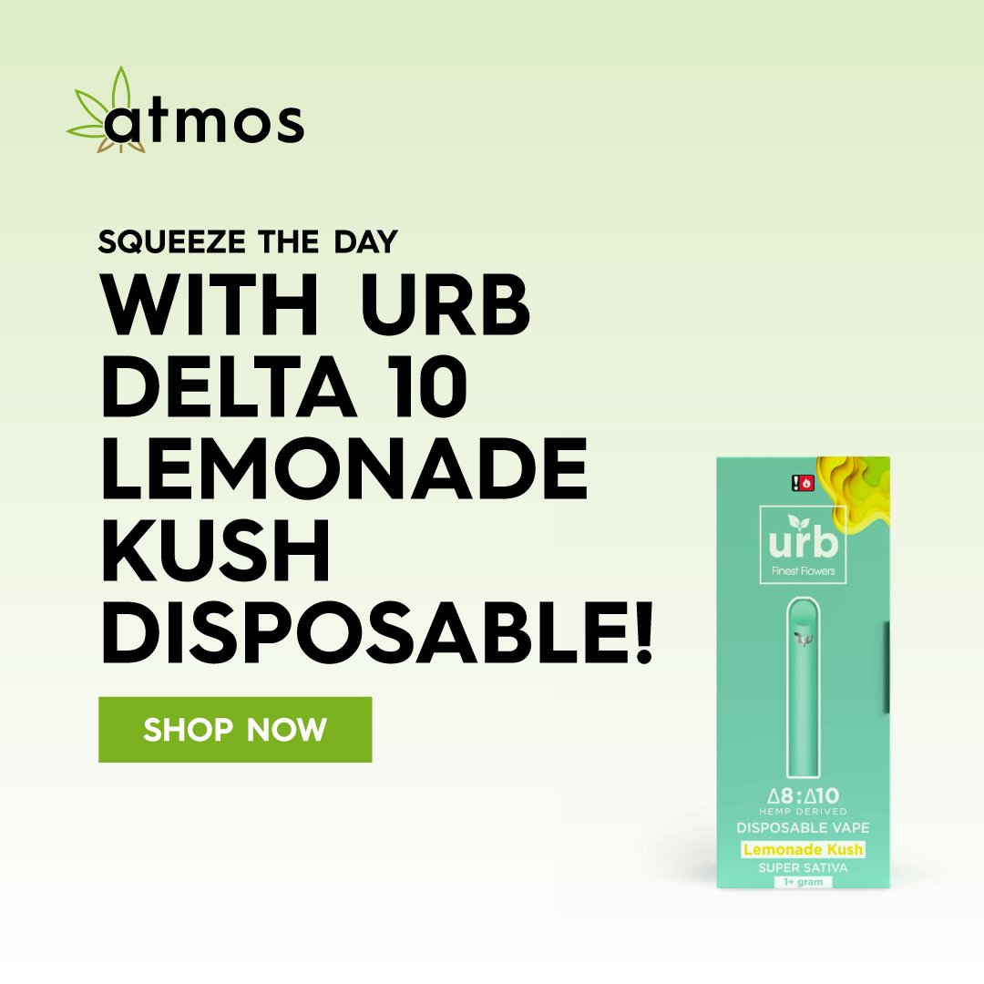 This refreshing and flavorful disposable vape is here to elevate your vaping experience. With its smooth hits and tantalizing lemonade kush flavor, it's a must-try for any CBD enthusiast. ✨💫

Grab yours now!

#UrbDelta10 #LemonadeKush #VapeWithFlavor #AtmosCBD
