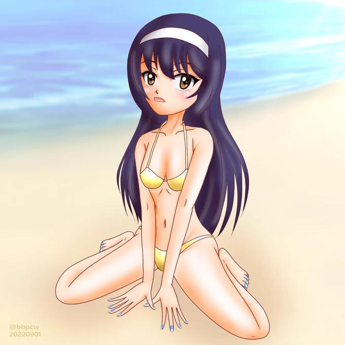 麻子さん誕生日おめでとう～!9月ですがまだまだ暑いので過去の水着絵でお祝い～#冷泉麻子生誕祭2023#冷泉麻子生誕祭 