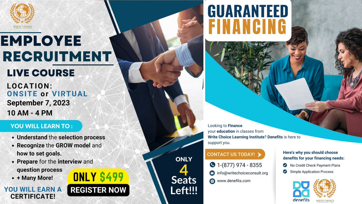 To Purchase Full Price Ticket Visit: loom.ly/imoXu40
or for Financing  👉 Visit loom.ly/gMl44Ek now to seize this amazing opportunity. Your journey starts here!
#WriteChoiceLearning #GuaranteedFinancing #LearnWithPassion
